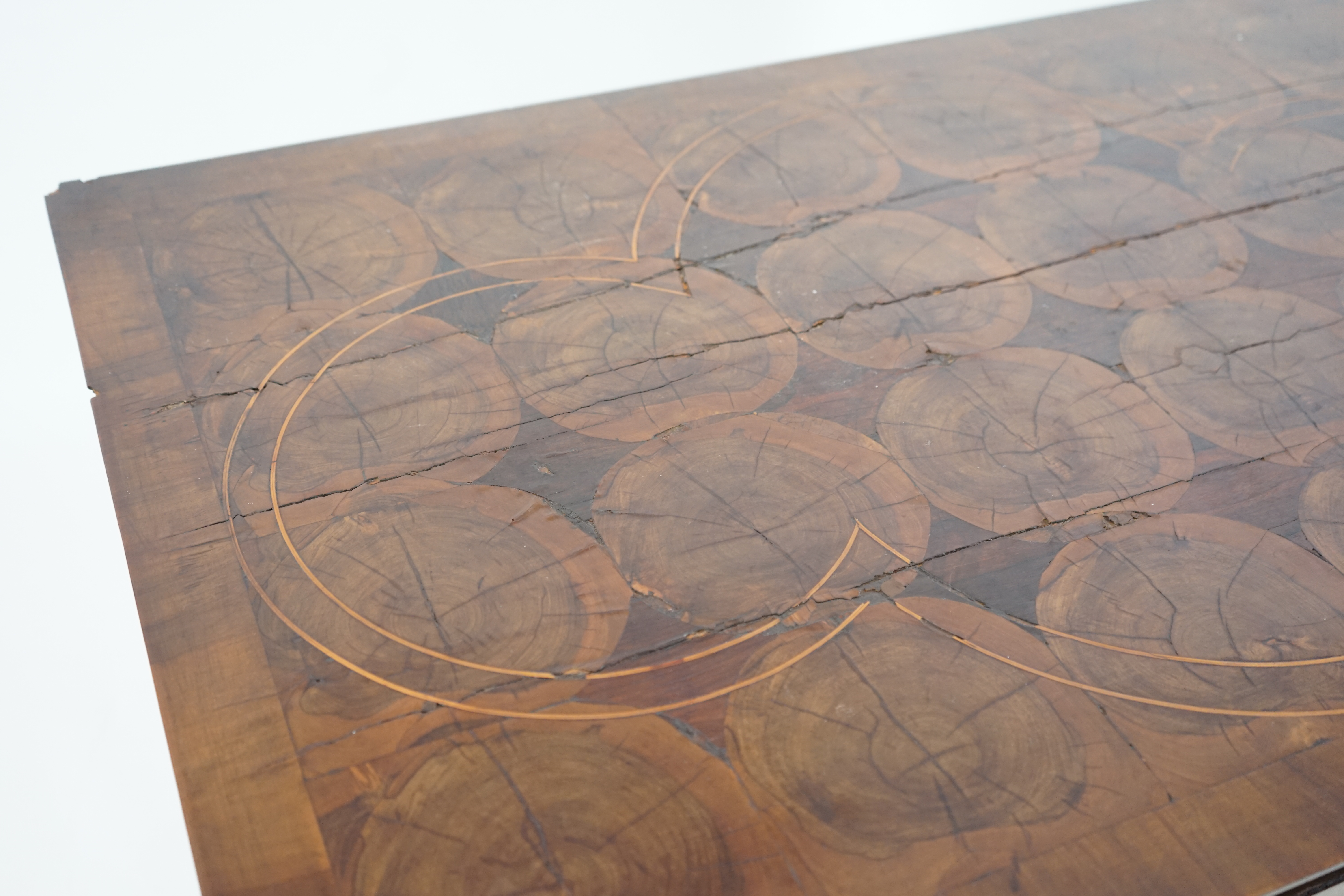 A William and Mary oyster veneered laburnum and walnut chest